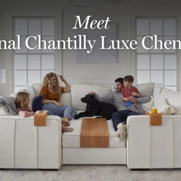 Lovesac Seat Cover Set: Tonal Chantilly Luxe Chenille CSTM bundle - Picture 5 of 8